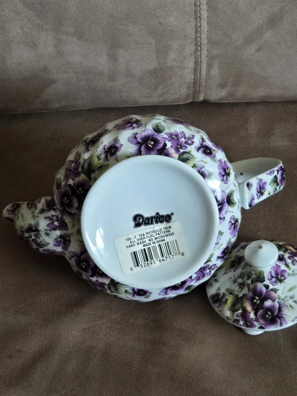 Porcelain Floral Teapot and Pink Rose Ceramic Arrangement - Home Accents